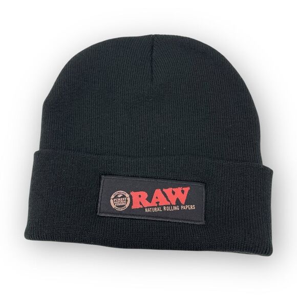 RAW Raw Rolling Papers Black Red Knit Beanie Hat Cap Unisex Adult Size OSFM - Picture 1 of 6